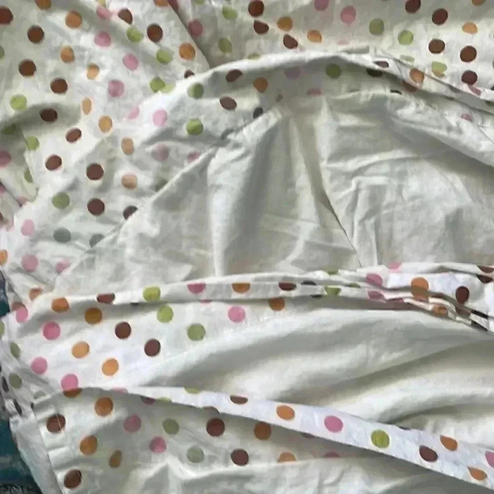 The land of nod colorful polkadot nursery kids bedroom curtains - Picture 2 of 4
